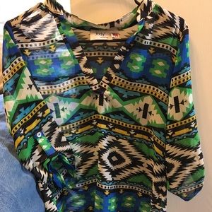 Aztec chiffon shirt